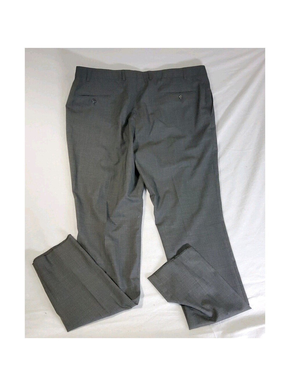 Hart Schaffner Marx New York 100% Wool Dress Pants 44R Unhemmed Gray $155 NWT - Picture 5 of 15